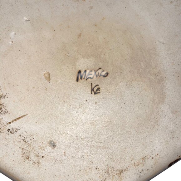 Ken Edwards Vintage Dish Plate Bowl Tonala Pottery Bird Butterfly Drip Glaze - Picture 4 of 7